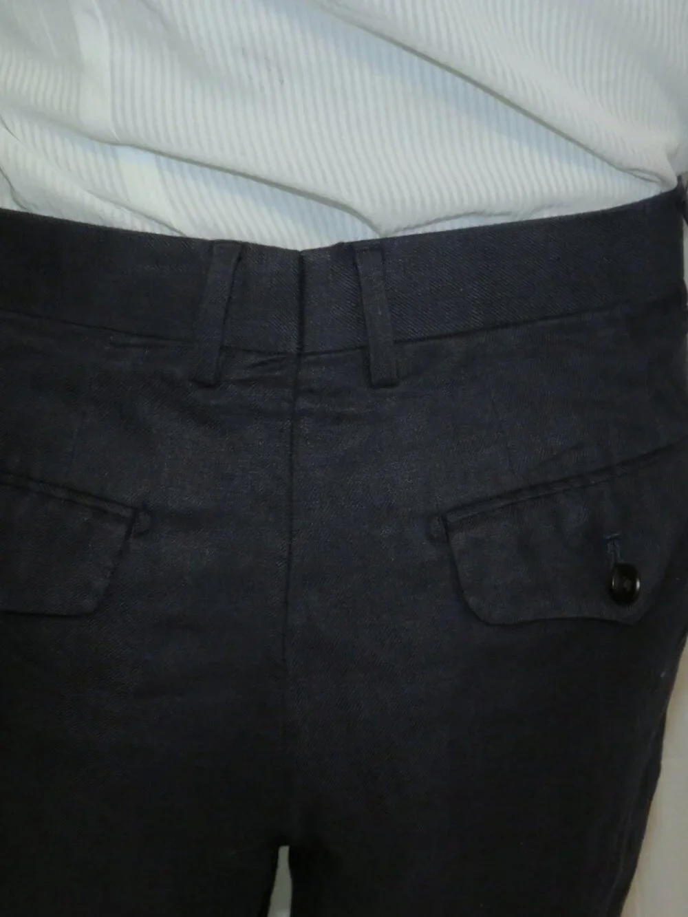 J. Mueser Silk Linen Blend Dark Graphite Dress Pants 30.5